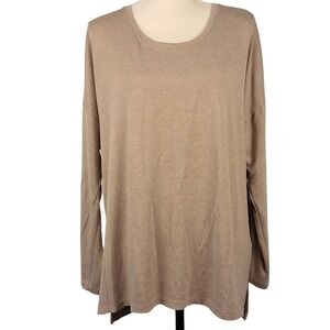 BANANA REPUBLIC‎ XL Women's Beige Soft Knit Long Sleeve High-Low Hem Sweater Top